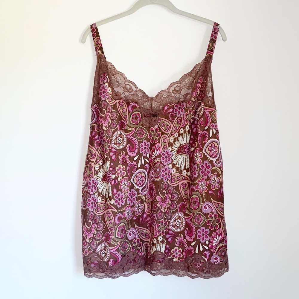 INC Silk Paisley Lace Trimmed Camisole 20W